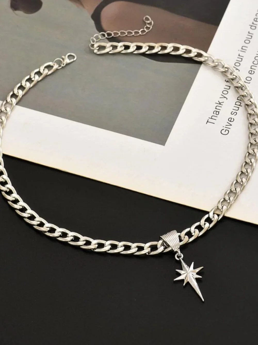 Chunky Gold Necklace for Women Trendy Big Statement Necklace Large Thick Cuban L - Picture 7 of 7
